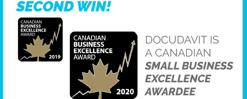 Second win! Docudavit is a canadian small business excellence awardee